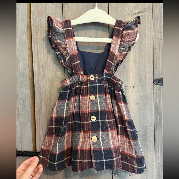Zara: Plaid Ruffle Strap Dress 12/18 - Picture 4 of 4